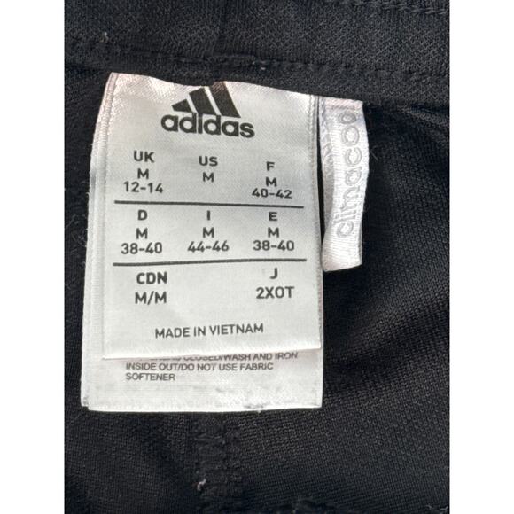 Adidas Climacool Women Medium Track Pants Tricot Black White 3 Stripe Ankle Zip - Picture 2 of 7